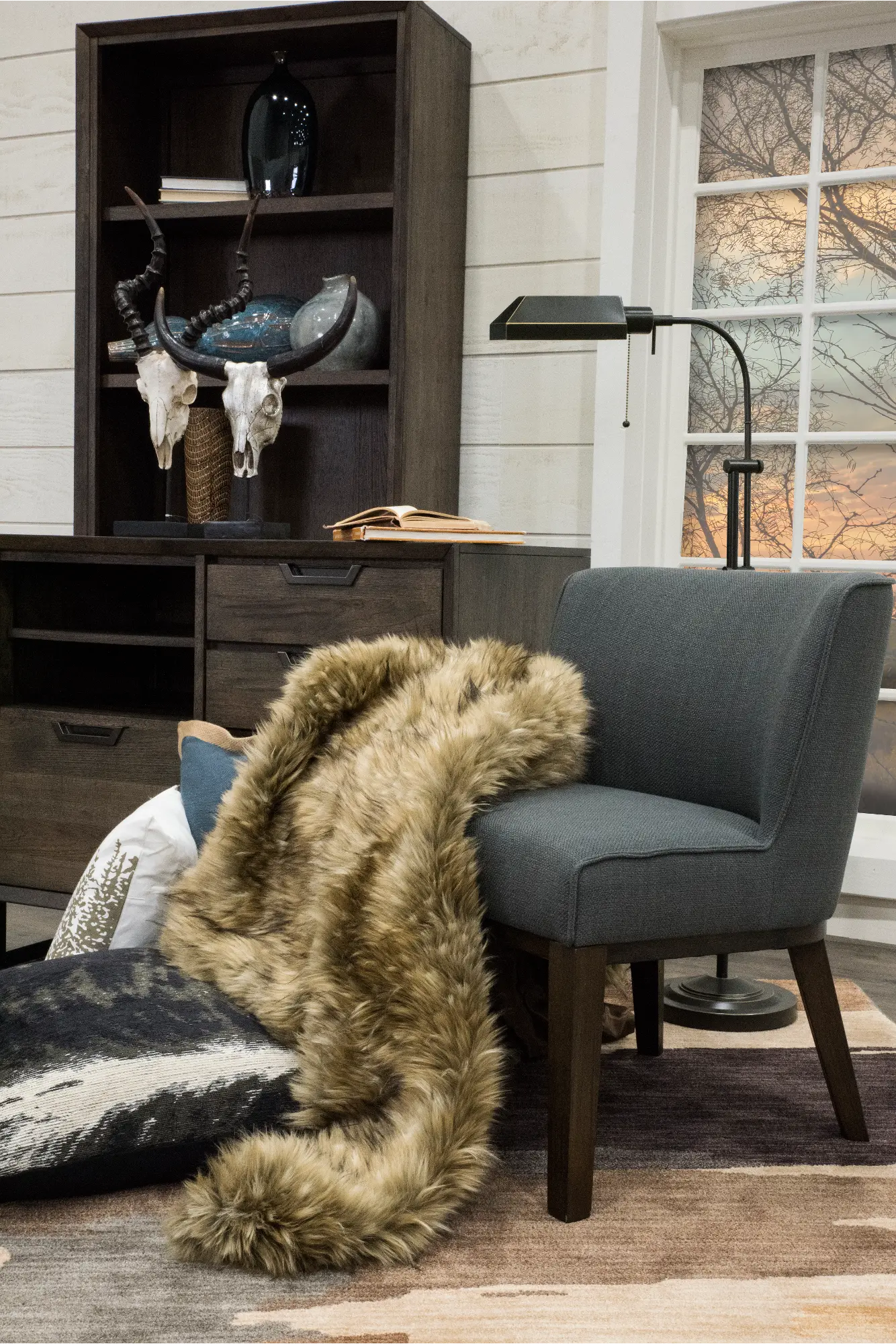 Harper Point Brown Bookcase with Doors-6