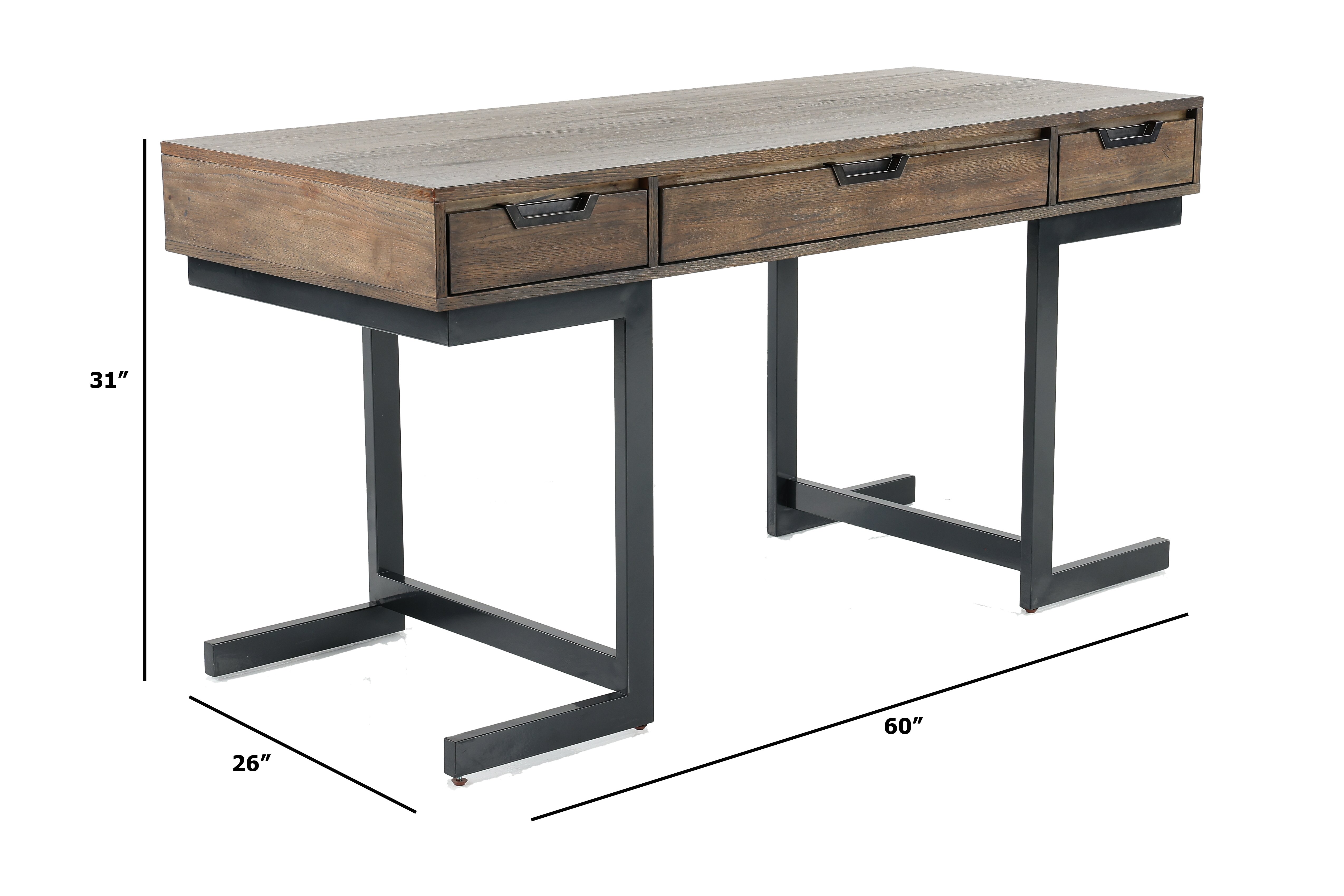 Fossil Brown Writing Desk - Harper Point-3