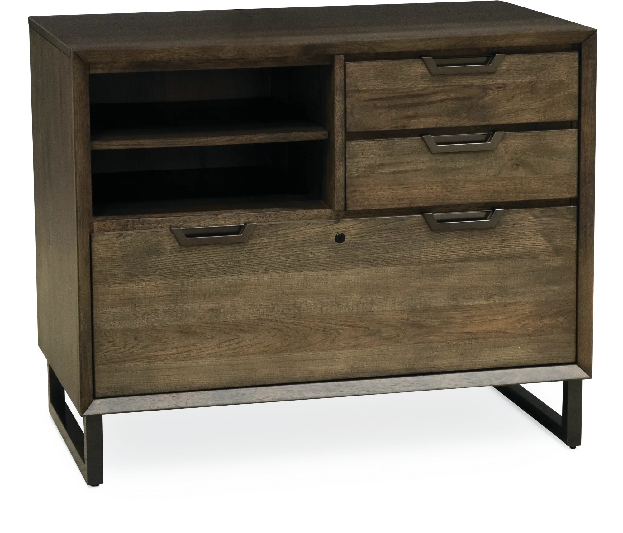 Harper Point Brown 3 Drawer Combination File Cabinet-1