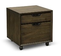 Harper Point Brown 2 Drawer Rolling File Cabinet
