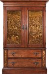Clearance Dark Brown Gun Cabinet/Armoire - Aspen