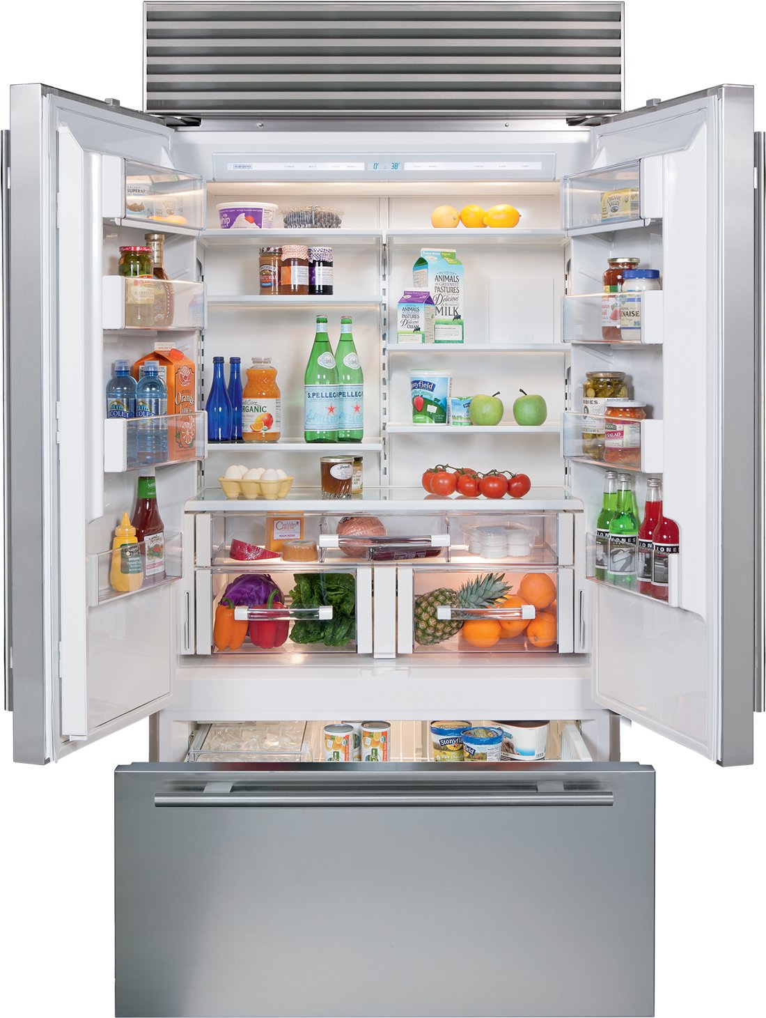 BI-42UFD/S/PH Sub-Zero 42 Inch Classic French Door Smart Refrigerator - Stainless Steel-2