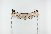 Boo Banner with Polka Dot Lettering and Chevron Pumpkins