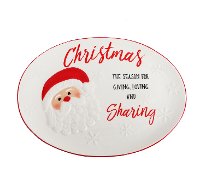 80173 White and Red Seasons of Giving Santa Cookie Platter
