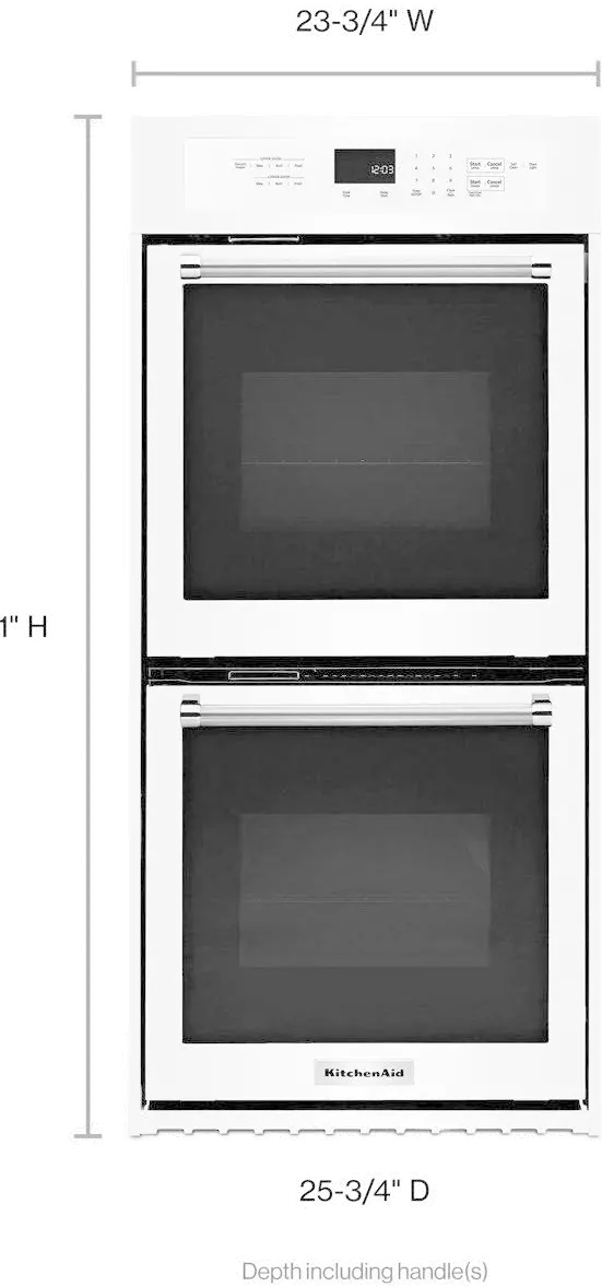 KODC304EWH KitchenAid 6.2 cu ft Double Wall Oven - 24 W White-2