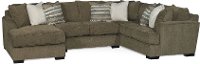Brown 3 Piece Armless Loveseat Sectional Sofa with LAF Chaise - Tranquility