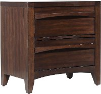 Cherry Merlot Contemporary Nightstand - Contour