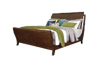 Cherry Merlot Contemporary King Sleigh Bed - Contour
