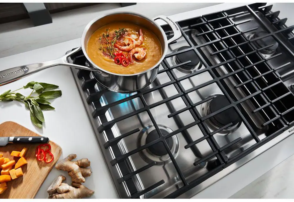 KCGD506GSS KitchenAid 36 Inch 5-Burner Downdraft Gas Cooktop - Stainless Steel-3
