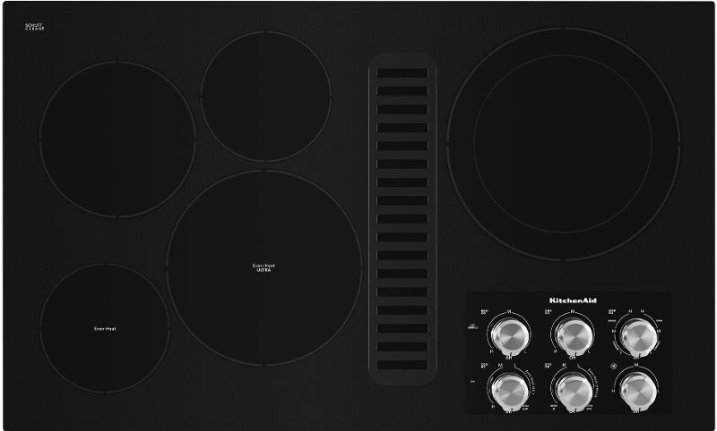 Kitchenaid 36 Inch Electric Cooktop Black Rc Willey Furniture