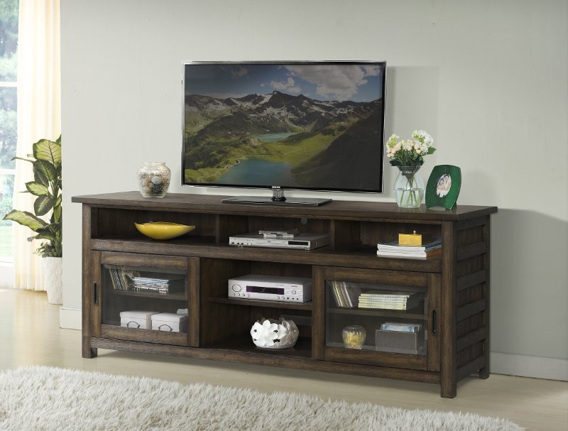 74 Inch Modern Acacia Brown Tv Stand Rc Willey Furniture
