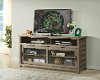 64 Inch Rustic Cream Acacia TV Stand