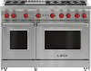 GR486G-LP Wolf 48 Inch Six Burner LP Gas Range with Griddle - Stainless Steel