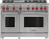 GR486G-LP Wolf 6.9 cu ft Double Oven LP Gas Range - Stainless Steel 48 Inch