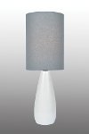 White Modern Table Lamp with Gray Shade