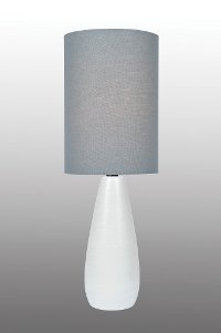 White Modern Table Lamp with Gray Shade
