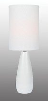 White Modern Table Lamp with White Shade - Quatro