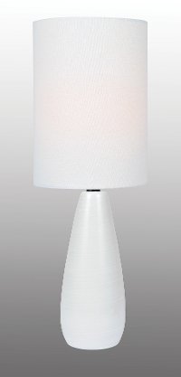 White Modern Table Lamp with White Shade - Quatro