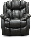 Starry Charcoal Gray Leather-Match Rocker Recliner - Renegade