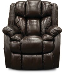Starry Chocolate Brown Leather-Match Rocker Recliner - Renegade