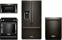 KIT KitchenAid 4 Piece Kitchen Appliance Packages with Electric Range - Black Stainless Steel