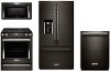 KIT KitchenAid 4 Piece Kitchen Appliance Package with Gas Range - Black Stainless Steel