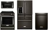 KIT KitchenAid 4 Piece Kitchen Appliance Package with Electric 6.4 cubic foot Range - Black Stainless Steel