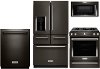 KIT KitchenAid 4 Piece Kitchen Appliance Package with 5.8 cu. ft. Gas Range - Black Stainless Steel