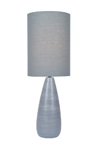 Gray Modern Table Lamp with Gray Shade - Quatro