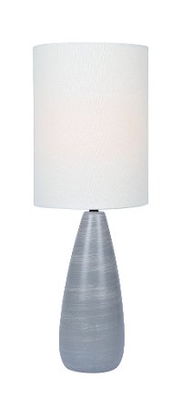 Gray Modern Table Lamp with White Shade - Quatro