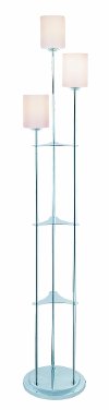 Brushed Nickel Metal Staggered 3 Light Floor Lamp - Bess