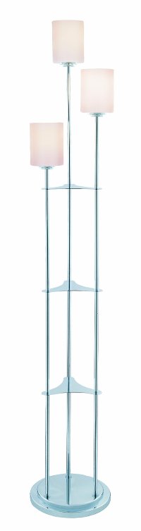 Brushed Nickel Metal Staggered 3 Light Floor Lamp - Bess