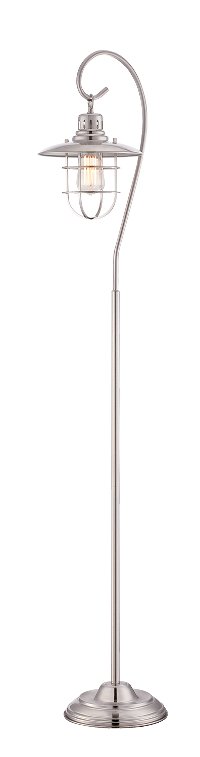 Metal Polished Steel Floor Lamp - Lanterna II