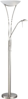 Steel Reading Light Torchiere Lamp - Avington