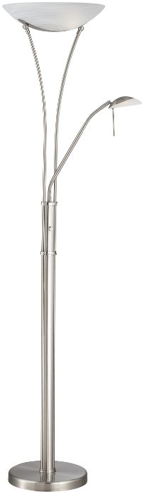 Steel Reading Light Torchiere Lamp - Avington