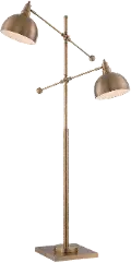 Brushed Brass 2-Light Floor Lamp - Cupola