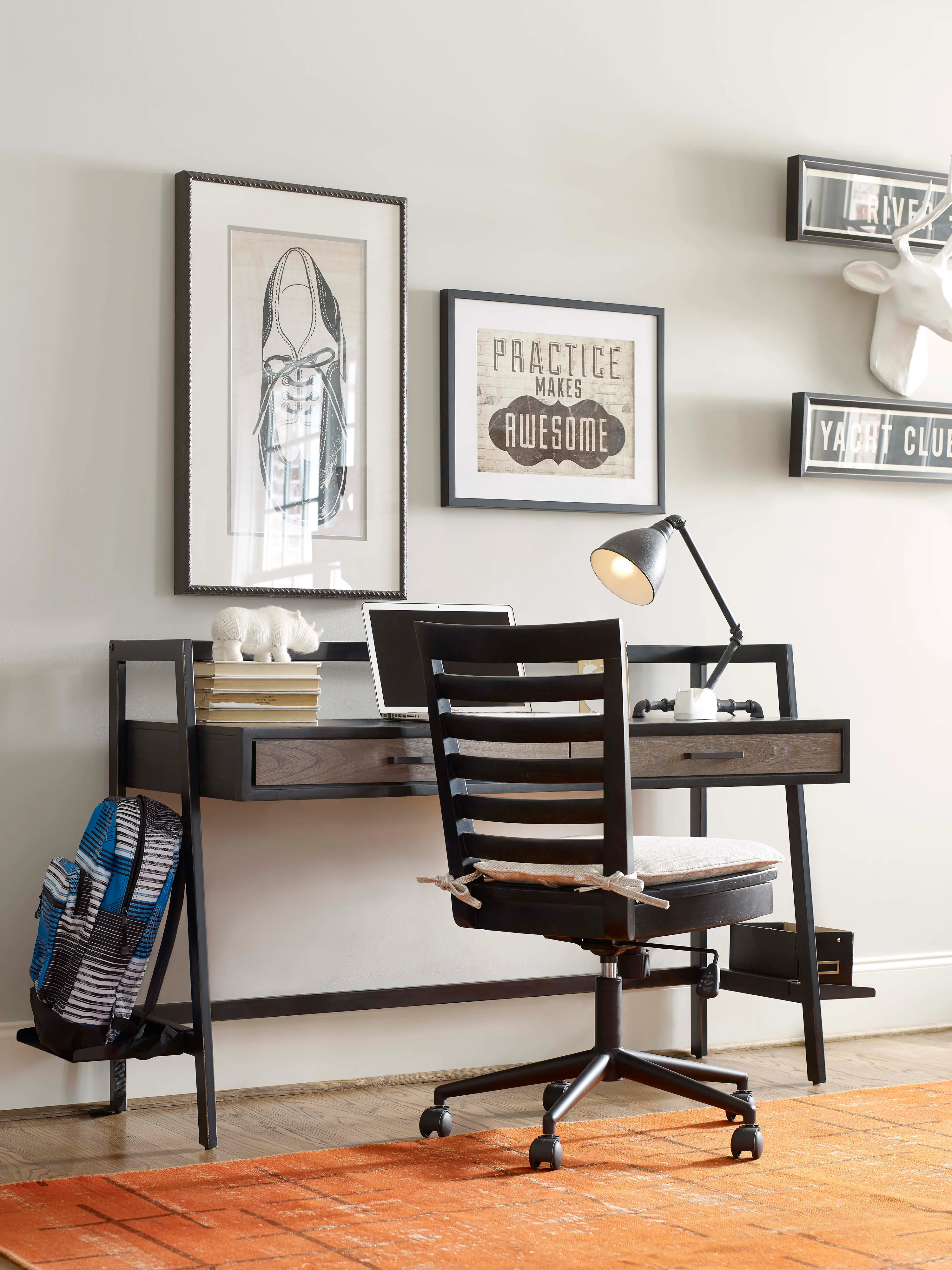 Two Tone Industrial Modern Writing Desk - #myroom-1