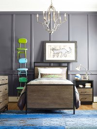 Two-Tone Modern Industrial 6 Piece Twin Bedroom Set - #myroom