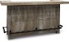 Distressed Bar and 2 Swivel Bar Stools - Mountain Smoke -3