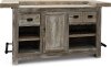 Distressed Bar and 2 Swivel Bar Stools - Mountain Smoke -4