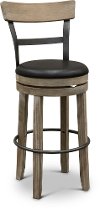 Distressed Bar and 2 Swivel Bar Stools - Mountain Smoke -5