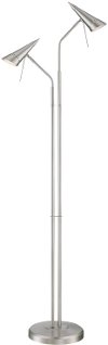 2-Light Steel Cone Halogen Floor Lamp - Talbot