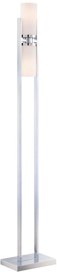 2-Post Chrome Floor Lamp - Caesarea