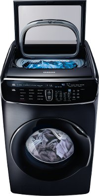 WV55M9600AV Samsung 5.5 Total cu. ft. High-Efficiency FlexWash Washer - Black Stainless Steel