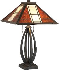 Dark Bronze Mica Shade Table Lamp - Halden