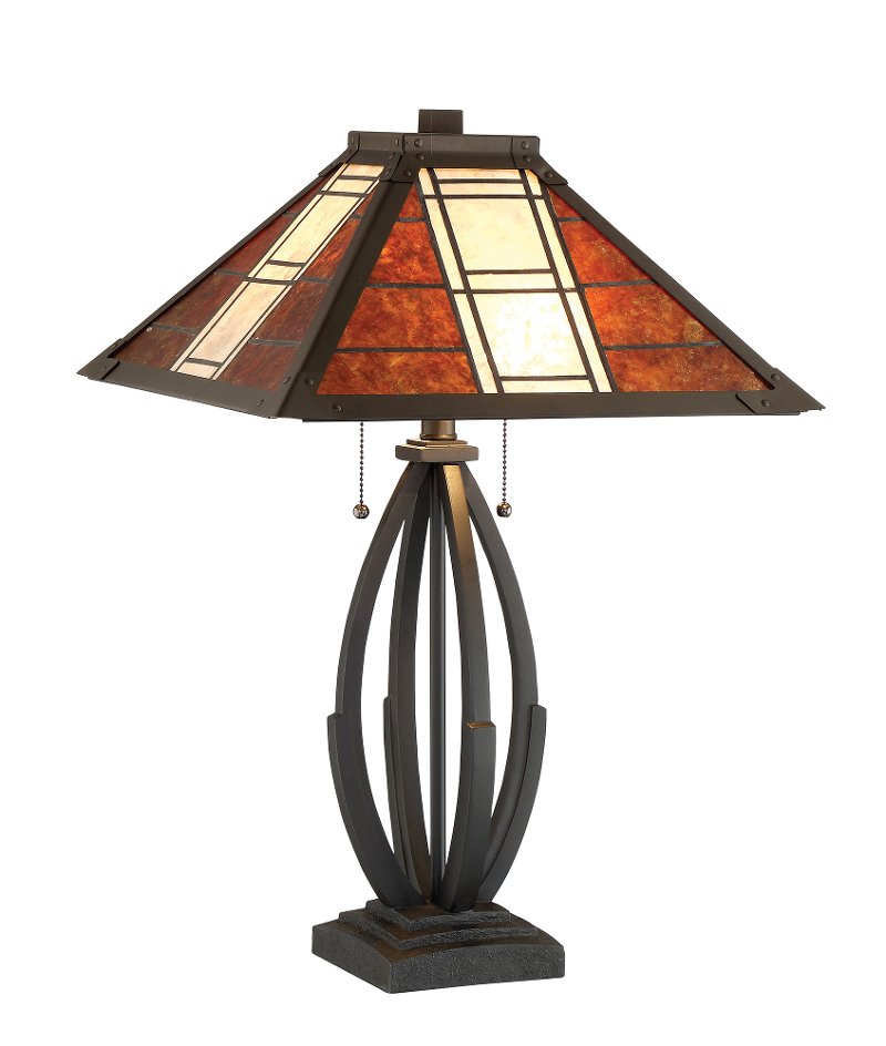 Dark Bronze Mica Shade Table Lamp Halden
