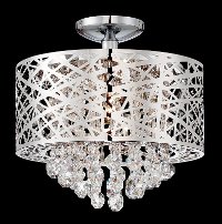 14 Inch Wide Cut Crystal Ceiling Light - Benedetta