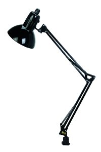 Black Functional Clamp On Lamp - Swing-arm