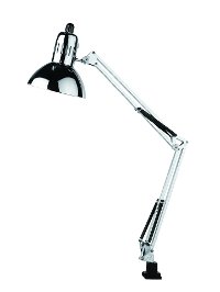 Chrome Functional Clamp On Lamp - Swing-arm