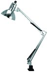 Polished Steel Functional Clamp On Lamp - Swing-arm